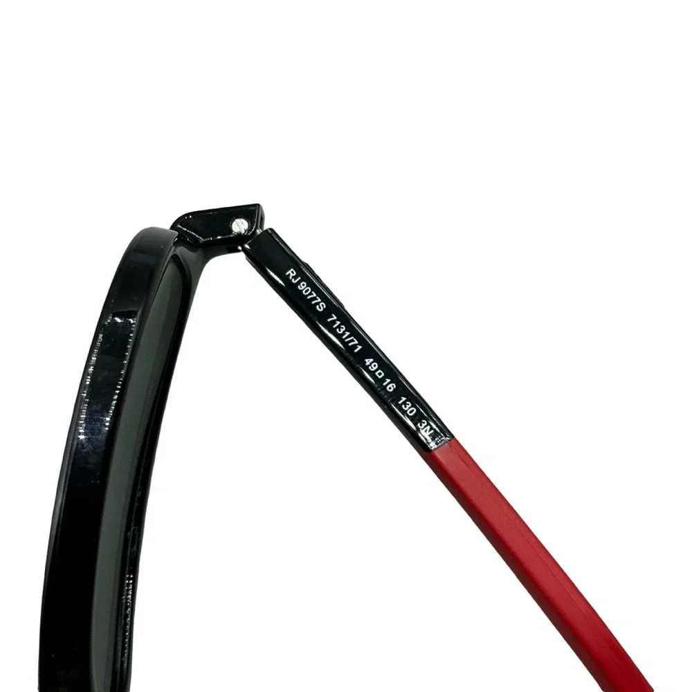 Ray-Ban Junior RJ 9077S 7131/71 Black Red Square Sunglasses 49-16-130 Scuffed